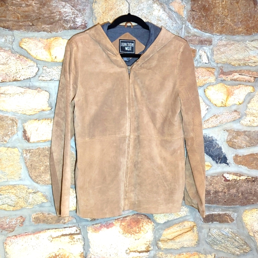 Junction West zip up suede leather jacket